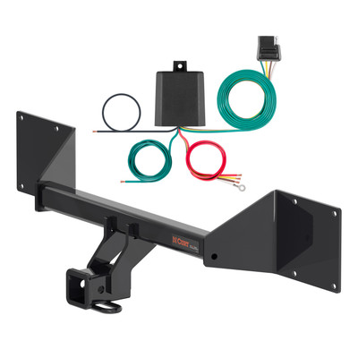 21 - 24 Volkswagen ID.4 Without factory receiver Curt 2", Class 3 Trailer Tow Hitch + 4-flat Wiring Kit 13492