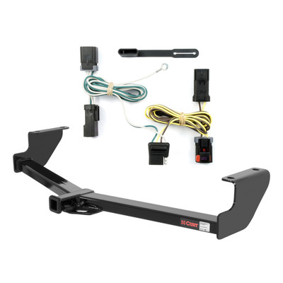 04 - 07 Dodge Caravan Excluding Stow 'n Go Curt 1-1/4", Class 2 Trailer Tow Hitch + 4-flat Wiring Kit 12094