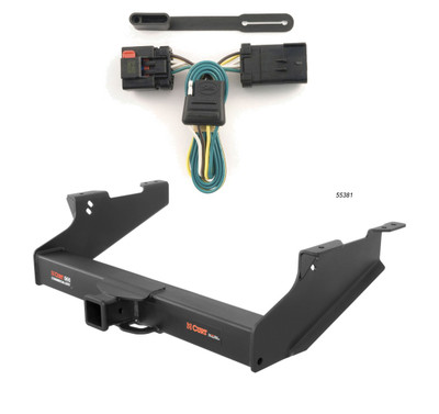 2003 - 2010 Dodge Ram 3500 Excluding factory receiver Curt 2-1/2", Class 5 Trailer Tow Hitch + 4-flat Wiring Kit 15704