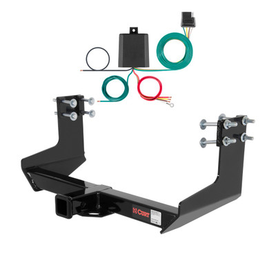 2010 - 2019 Mercedes-Benz Sprinter 3500 Cargo van, 144" WB with step bumper, excluding rear door step Curt 2", Class 3 Trailer Tow Hitch + 4-flat Wiring Kit 13375