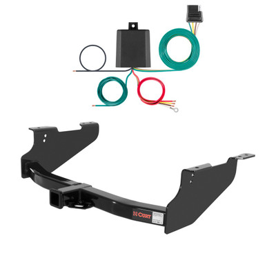 2011 - 2024 RAM 2500 6' bed, excluding factory receiver Curt 2", Class 4 Trailer Tow Hitch + 4-flat Wiring Kit 14361