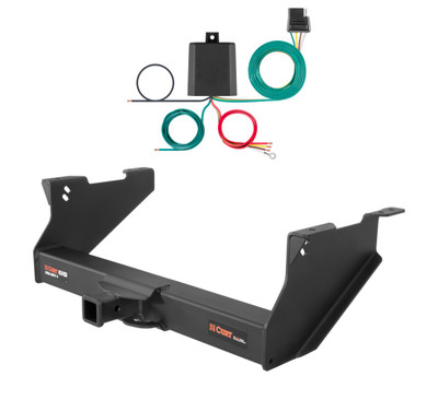 2011 - 2013 RAM 2500 6' bed, with or without factory receiver Curt 2", Class 5 Trailer Tow Hitch + 4-flat Wiring Kit 15409
