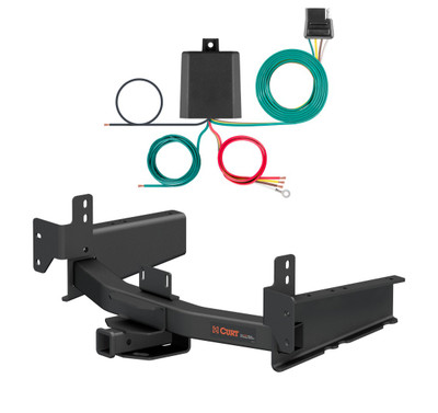 2019 - 2026 RAM 1500 Curt 2", Class 5 Trailer Tow Hitch + 4-flat Wiring Kit 15005