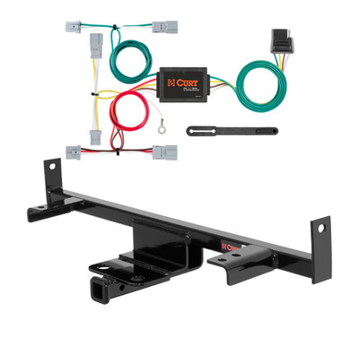 2004 - 2009 Mazda 3 Hatchback, excluding Mazda Speed Curt 1-1/4", Class 1 Trailer Tow Hitch + 4-flat Wiring Kit 11386