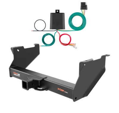 2016 - 2024 RAM 2500 6' bed, with or without factory receiver Curt 2-1/2", Class 5 Trailer Tow Hitch + 4-flat Wiring Kit 15801