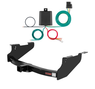 2011 - 2024 RAM 2500 8' bed, excluding factory receiver Curt 2", Class 3 Trailer Tow Hitch + 4-flat Wiring Kit 13361