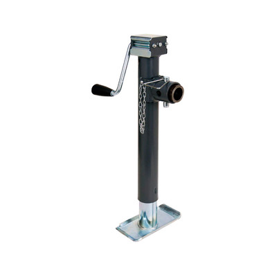 Bulldog Round Trailer Jack, Side Mount, 5,000 lbs. Lift Capacity, Side Wind, Weld-On, 15 in. Travel BD178203