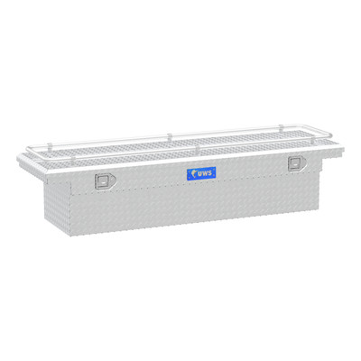 UWS Bright Aluminum 69" Crossover Truck Tool Box with Low Profile & Rail TBS-69-LP-R