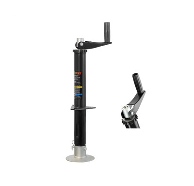 CURT Pipe-Mount Swivel Jack with Top Handle (5,000 lbs, 15" Travel) Trailer Jack