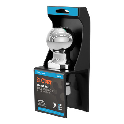 CURT 2" Trailer Ball (1" x 3" Shank, 6,000 lbs., Chrome, Packaged) Trailer Hitch Ball