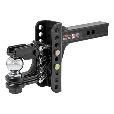 CURT Adjustable Channel Mount with 2-5/16" Ball & Pintle (2" Shank, 13,000 lbs.) Trailer Hitch Pintle Hook Mount