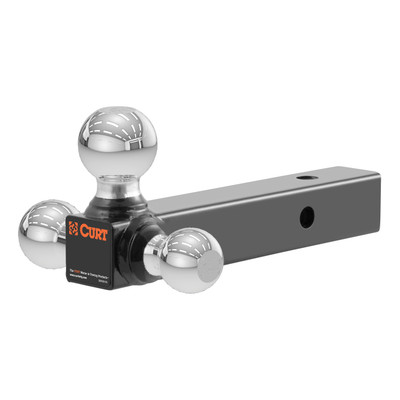 CURT Multi-Ball Mount (2" Solid Shank, 1-7/8", 2" & 2-5/16" Chrome Balls) Trailer Hitch Ball Mount