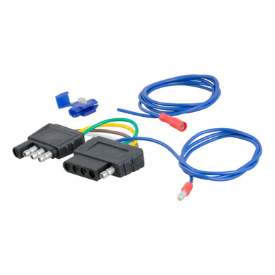 CURT 4-Way to 5-Way Flat Adapter for Boat Trailer Surge Brakes Trailer Wiring Adapter Connector