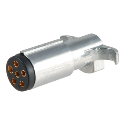 CURT 6-Way Round Connector Plug (Trailer Side, Diecast Metal) Trailer Connector Kit