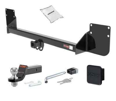 09 - 10 Mini Cooper Convertible, excluding 'S' model 1.25in. CURT Trailer Hitch + Ball Mount + Cover + Lock Kit by CURT HWA1960