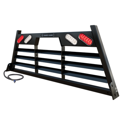 Ranch Hand HRLWL200 Legend Black Steel Louvered Truck Headache Rack with LED Lights