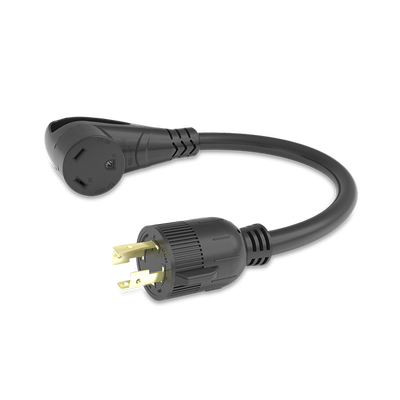 Furrion Pigtail Adapter - 30A Connector to 30A 4-Prong Plug, Black #FP31GEN4R-SB