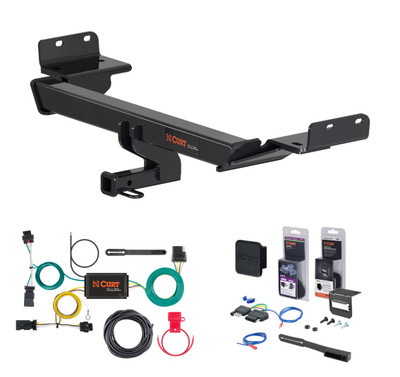 2017 Jeep Compass Built in Mexico Curt 1-1/4" Class 2 Trailer Tow Hitch + 5-Flat Wiring Kit Tow Boat/Utility Trailer with Surge Brakes 12174