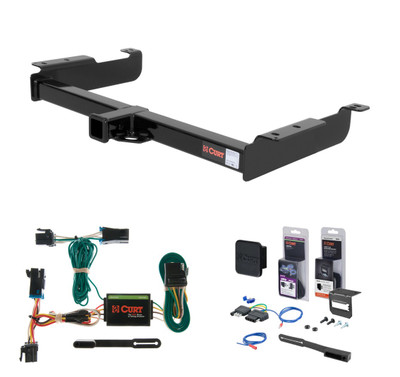 2000 - 2002 GMC Savana 1500 Curt 2" Class 3 Trailer Tow Hitch + 5-Flat Wiring Kit Tow Boat/Utility Trailer with Surge Brakes 13040