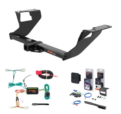 2015 - 2021 Subaru WRX STI Curt 1-1/4" Class 1 Trailer Tow Hitch + 5-Flat Wiring Kit Tow Boat/Utility Trailer with Surge Brakes 11408