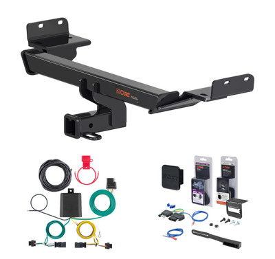 2024 - 2024 Jeep Compass Curt 2" Class 3 Trailer Tow Hitch + 5-Flat Wiring Kit Tow Boat/Utility Trailer with Surge Brakes 13363