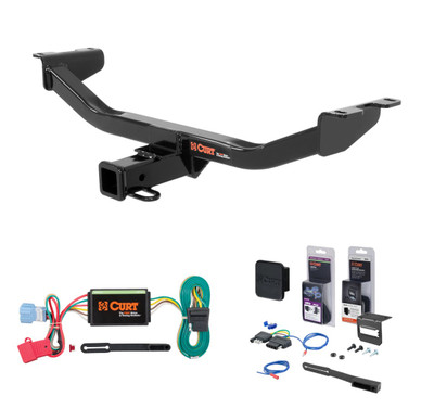 2013 - 2018 Acura RDX Curt 2" Class 3 Trailer Tow Hitch + 5-Flat Wiring Kit Tow Boat/Utility Trailer with Surge Brakes 13130