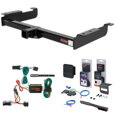 96 - 99 GMC Savana 2500 Curt 2" Class 4 Trailer Tow Hitch + 5-Flat Wiring Kit Tow Boat/Utility Trailer with Surge Brakes 14090