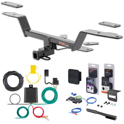 18 - 22 Audi S5 Coupe Curt 1-1/4" Class 1 Trailer Tow Hitch + 5-Flat Wiring Kit Tow Boat/Utility Trailer with Surge Brakes 11448