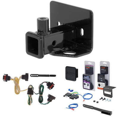 06 - 09 Mitsubishi Raider Curt 2" Class 3 Trailer Tow Hitch + 5-Flat Wiring Kit Tow Boat/Utility Trailer with Surge Brakes 13229-1