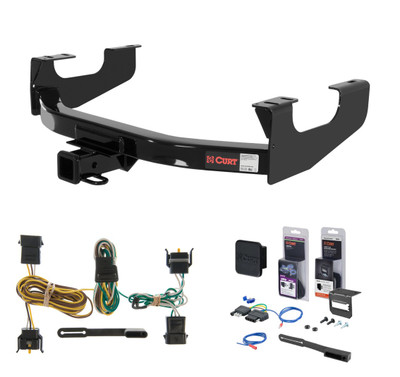 1997 - 2003 Ford F-150 New body Curt 2" Class 3 Trailer Tow Hitch + 5-Flat Wiring Kit Tow Boat/Utility Trailer with Surge Brakes 13355