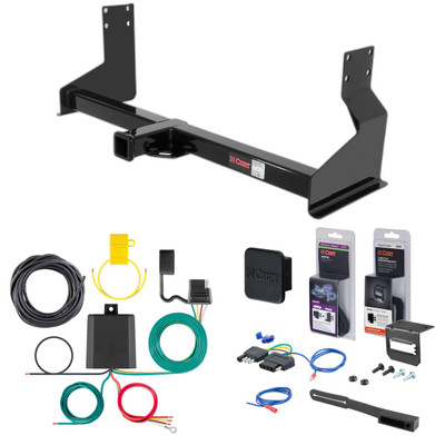 10 - 24 Mercedes-Benz Sprinter 2500 Cargo van with factory step bumper, excluding rear door step Curt 2" Class 3 Trailer Tow Hitch + 5-Flat Wiring Kit Tow Boat/Utility Trailer with Surge Brakes 13358