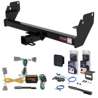 05 - 15 Toyota Tacoma Curt 2" Class 3 Trailer Tow Hitch + 5-Flat Wiring Kit Tow Boat/Utility Trailer with Surge Brakes 13323