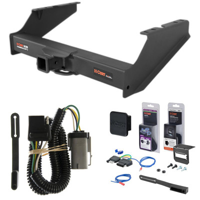 02 - 04 Ford F-250 Super Duty Curt 2-1/2" Class 5 Trailer Tow Hitch + 5-Flat Wiring Kit Tow Boat/Utility Trailer with Surge Brakes 15810