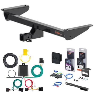 21 - 24 Volkswagen Atlas Curt 2" Class 3 Trailer Tow Hitch + 5-Flat Wiring Kit Tow Boat/Utility Trailer with Surge Brakes 13481