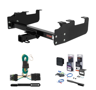 1988 - 2000 GMC C2500 With 10" step bumper Curt 2" Class 3 Trailer Tow Hitch + 5-Flat Wiring Kit Tow Boat/Utility Trailer with Surge Brakes 13099