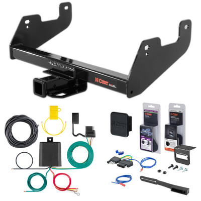 24 - 24 Ford F-150 Excluding factory receiver or Police Responder Curt 2" Class 4 Trailer Tow Hitch + 5-Flat Wiring Kit Tow Boat/Utility Trailer with Surge Brakes 14017