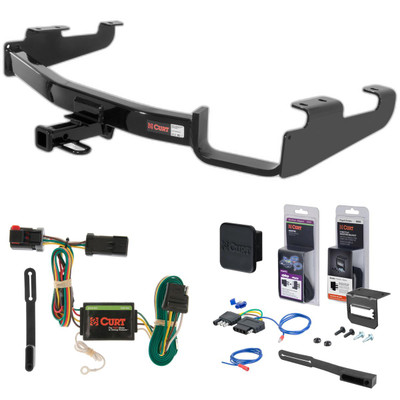 01 - 03 Chrysler Town & Country Excluding Stow 'n Go Curt 1-1/4" Class 2 Trailer Tow Hitch + 5-Flat Wiring Kit Tow Boat/Utility Trailer with Surge Brakes 12362