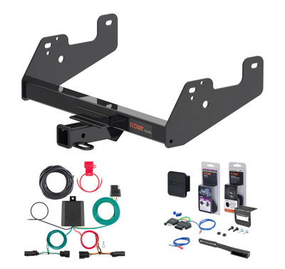 2021 - 2023 Ford F-150 w/ LED Tailights Excluding factory receiver or Police Responder Curt 2" Class 3 Trailer Tow Hitch + 4-way Wiring Kit Tow Boat/Utility Trailer with Surge Brakes 13475