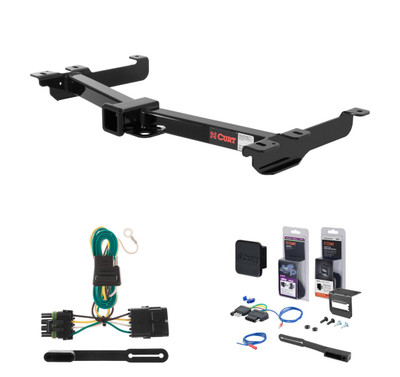 1988 - 1999 GMC C1500 With roll pan bumper Curt 2" Class 3 Trailer Tow Hitch + 5-Flat Wiring Kit Tow Boat/Utility Trailer with Surge Brakes 13942