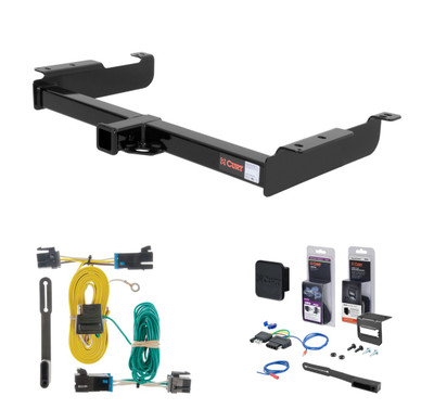 2003 - 2026 Chevrolet Express 2500 Curt 2" Class 3 Trailer Tow Hitch + 5-Flat Wiring Kit Tow Boat/Utility Trailer with Surge Brakes 13040