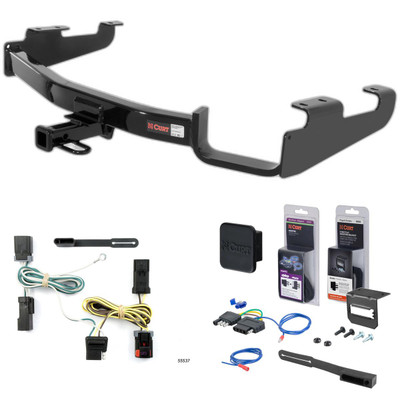04 - 07 Dodge Caravan Excluding Stow 'n Go and Sport Curt 1-1/4" Class 2 Trailer Tow Hitch + 5-Flat Wiring Kit Tow Boat/Utility Trailer with Surge Brakes 12362