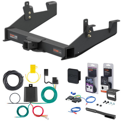 20 - 24 Chevrolet Silverado 2500 HD 6' bed, excluding factory receiver, Tommy Gate lift or cab & chassis Curt 2-1/2" Class 5 Trailer Tow Hitch + 5-Flat Wiring Kit Tow Boat/Utility Trailer with Surge Brakes 15010