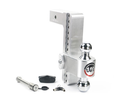 Weigh Safe 180 Hitch - Drop Hitch w/Chrome Combo Ball - 10" Drop for 2.5" Shank w/Hitch Pin CTB10-2.5-KA