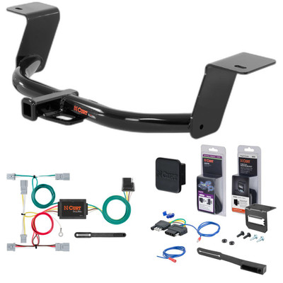 13 - 15 Honda Accord Coupe w/o LED Tailights Curt 1-1/4" Class 1 Trailer Tow Hitch + 5-Flat Wiring Kit Tow Boat/Utility Trailer with Surge Brakes 11681