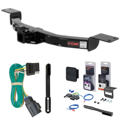 13 - 16 GMC Acadia Curt 2" Class 3 Trailer Tow Hitch + 5-Flat Wiring Kit Tow Boat/Utility Trailer with Surge Brakes 13424