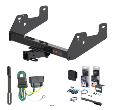 2021 - 2023 Ford F-150 Excluding factory receiver or Police Responder Curt 2" Class 3 Trailer Tow Hitch + 5-Flat Wiring Kit Tow Boat/Utility Trailer with Surge Brakes 13475