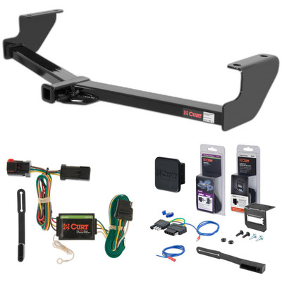 01 - 03 Chrysler Town & Country Excluding Stow 'n Go Curt 1-1/4" Class 2 Trailer Tow Hitch + 5-Flat Wiring Kit Tow Boat/Utility Trailer with Surge Brakes 12094