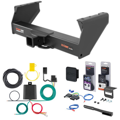 1999 Chevrolet Silverado 2500 Cab & chassis Curt 2-1/2" Class 5 Trailer Tow Hitch + 5-Flat Wiring Kit Tow Boat/Utility Trailer with Surge Brakes 15800