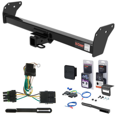 92 - 94 GMC Jimmy Down size Curt 2" Class 3 Trailer Tow Hitch + 5-Flat Wiring Kit Tow Boat/Utility Trailer with Surge Brakes 13083