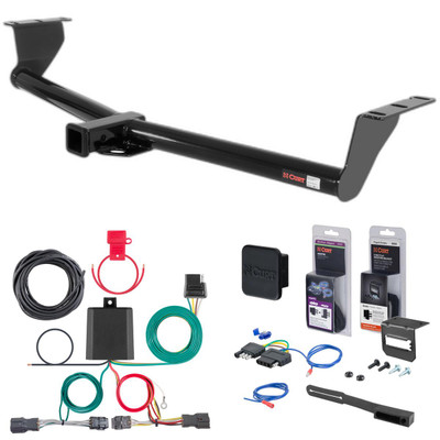 06 - 10 Kia Sedona 119" WB Curt 2" Class 3 Trailer Tow Hitch + 5-Flat Wiring Kit Tow Boat/Utility Trailer with Surge Brakes 13345